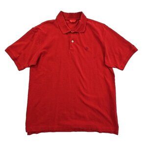 Izod Men's Polo Golf Tennis Shirt Size Large Deep Red Short Sleeve EUC LN